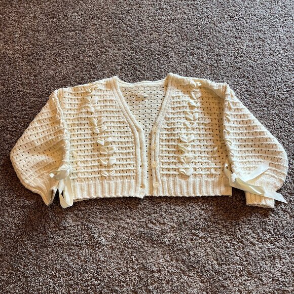 White Knit Sweater - Picture 1 of 5